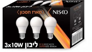 101132_b_1.jpg 3 נורות LED ליבון NISKO 10W E27 A60 – אור חם 2700K