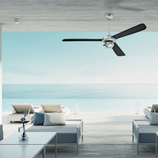 מאוורר תקרה 52 אינטש 3 כנפיים Westinghouse Mountain Gale - צבע שחור / כסוף - לא כולל שלט רחוק