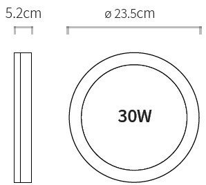122650_b_1.jpg גוף תאורה מוגן מים עגול 30 וואט LIPER IP65 גוון אור 3000K