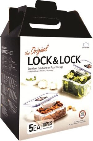 סט 5 קופסאות אחסון הרמטיות – Lock & Lock