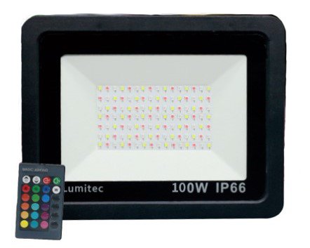 פנס הצפה LED עם שלט רחוק RGB Lumitec 100W