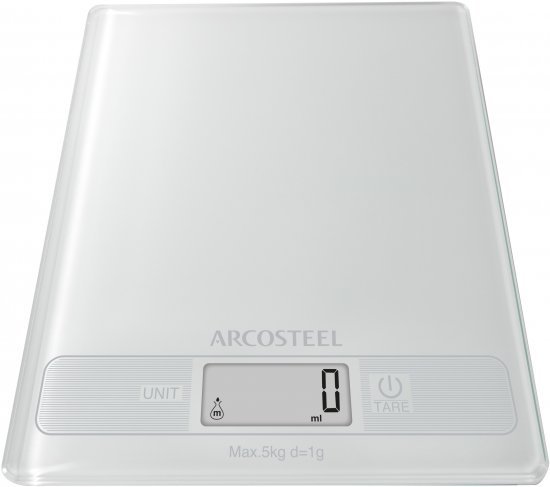 משקל מטבח דיגיטלי 0-5 ק"ג – Arcosteel, לבן