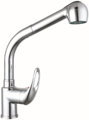 ברז מטבח נשלף 90 מעלות מקבוצת ZM חמת הפצה דגם Ella – צבע כרום