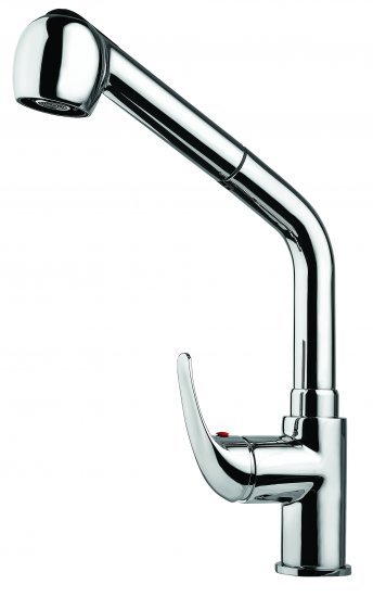 ברז מטבח נשלף 90 מעלות מקבוצת ZM חמת הפצה דגם Loren – צבע כרום