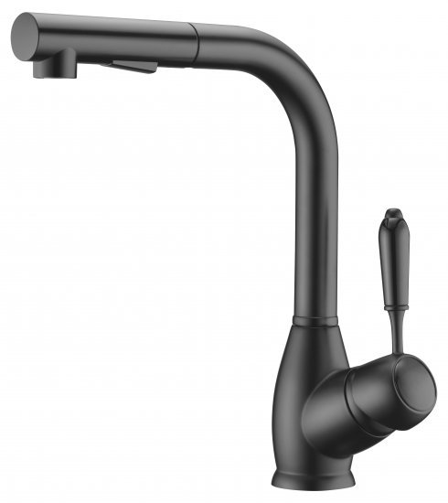 ברז מטבח נשלף מקבוצת ZM חמת הפצה דגם Jasmin – צבע שחור