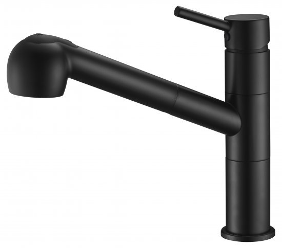 ברז מטבח נשלף 45 מעלות מקבוצת ZM חמת הפצה דגם Renne – צבע שחור