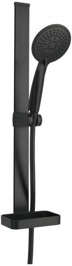 162067_b_1.jpg מוט רחצה בהדבקה ללא קידוח עם מזלף עגול 5 מצבי זרימה ZM דגם Maldives – צבע שחור