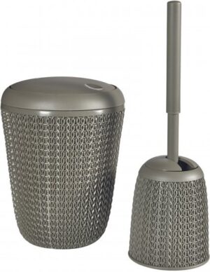 167646_b_1.jpg סט לאמבטיה מברשת אסלה ופח אשפה מבית כתר – גימור סרוג חום