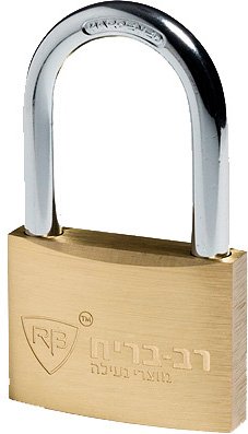 מנעול תליה מפליז אוזן בינונית רוחב 40 ממ עם 2 מפתחות רב בריח