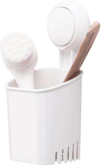 מתקן למברשות שיניים לתלייה בוואקום מבית Bpatent – צבע לבן