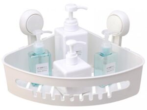 186517_b_1.jpg סלסלת אחסון פינתית לתלייה בואקום מבית Bpatent – צבע לבן