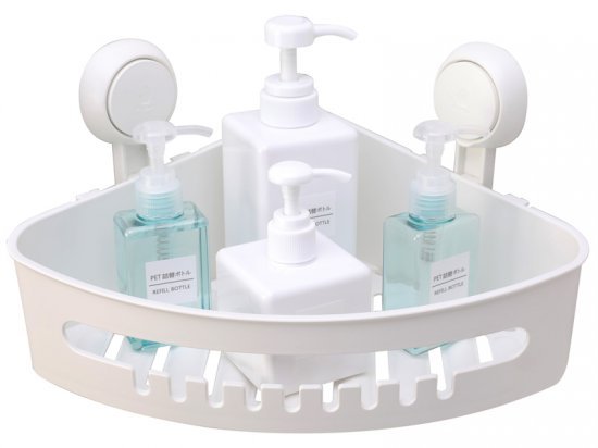 סלסלת אחסון פינתית לתלייה בואקום מבית Bpatent – צבע לבן