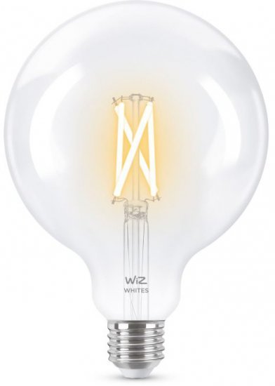נורת פחם LED חכמה שקופה Wiz Wifi+BLU G125 6.7W E27 גוון אור 2700K-6500K