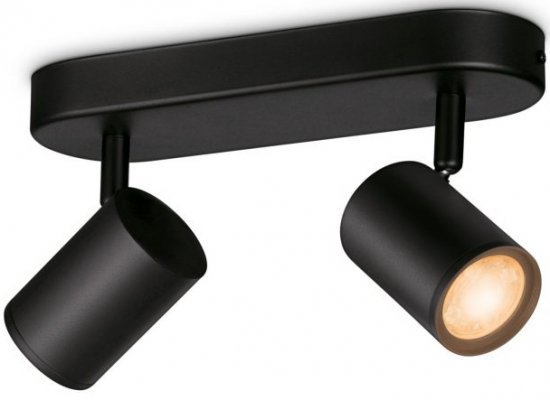 גוף תאורה חכם מתכוונן Wiz 2x5W WIFI+BLU+RGB גוון אור מתכוונן 2200K-6500K צבע שחור