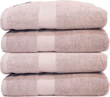 4 מגבות גוף 100% כותנה 68x125 ס"מ דגם Classic מבית Homestyle – ורוד