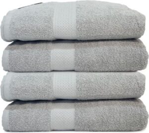 4 מגבות גוף 100% כותנה 68x125 ס"מ דגם Classic מבית Homestyle – אפור בהיר