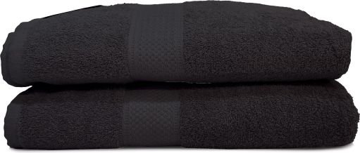 2 מגבות גוף ענקיות 100% כותנה 90x140 ס"מ דגם Classic מבית Homestyle – שחור