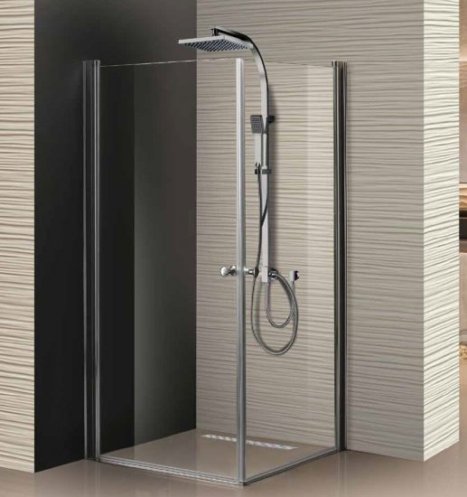 מקלחון פינתי 76–79 ס"מ דגם תום מבית MATINA – זכוכית שקופה