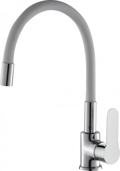 ברז פרח לכיור עם פיית גומי Aquila – צבע לבן