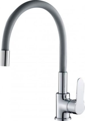 ברז פרח לכיור עם פיית גומי Aquila – צבע אפור