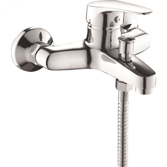 215420_b_1.jpg ברז סוללה לאמבטיה + מזלף מתכוונן + צינור Aquila Marina - צבע כרום
