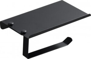 מתלה נייר טואלט עם מדף Aquila Elrom – צבע שחור