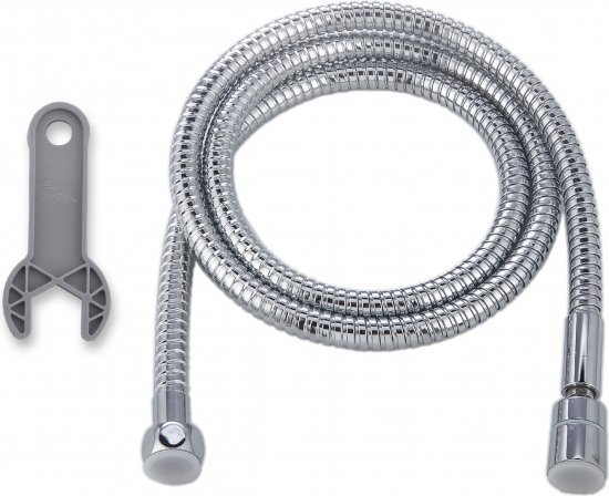 צינור אמבט עם דופן כפולה ומנגנון מונע פיתול 1.5 מטר Aquila – צבע כסוף