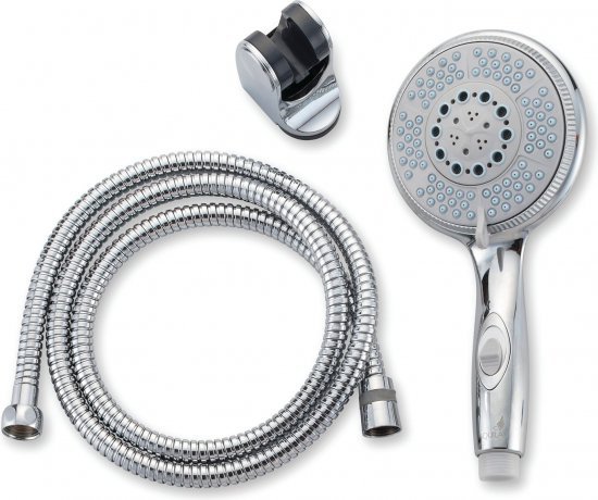 ערכת רחצה עם מזלף עגול 5 מצבי זרימה Aquila Talia – צבע כסוף