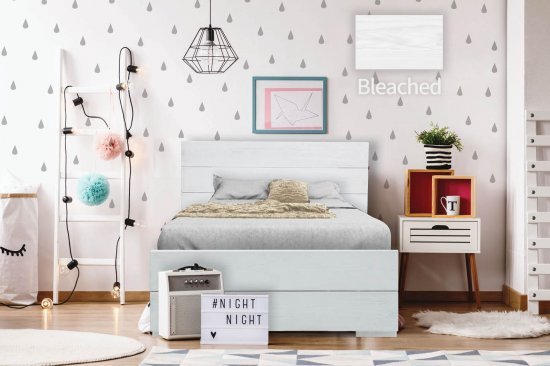 מיטה וחצי 120x190 דגם 5038 עץ מלא + מזרן מתנה Olympia מולבן