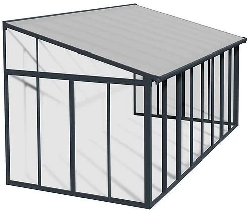 פרגולה אלומיניום סגורה עם קירוי שקוף דגם SanRemo 3x5.6