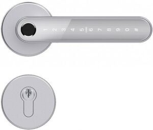 מנעול ידית טביעת אצבע ביומטרי חכם Elock Magic צבע Sand Chrome