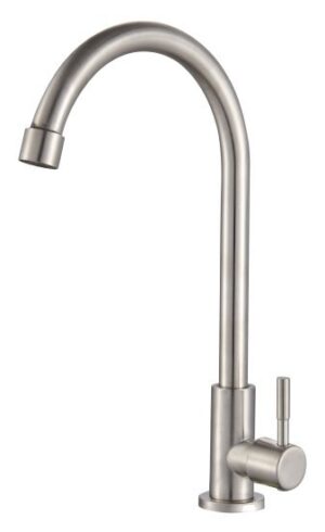 ברז פרח מים קרים גבוה דגם 13 מבית Aquila - צבע ניקל מוברש