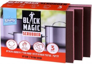 Shiny כריות הברקה וקרצוף בלאק מג'יק לנירוסטה 3 יחידות