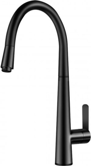 ברז מטבח נשלף גבוה דגם Caesar מבית Aquila - צבע שחור