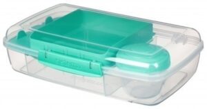 קופסת אוכל מחולקת 1.76 ליטר + כלי לרוטב – Sistema To Go, מנטה