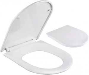 מושב אסלה טריקה שקטה לאסלה ישרה מבית Aquila - צבע לבן