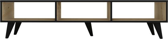 מזנון טלוויזיה ברוחב 150 ס''מ דגם Luna מבית Tudo Design - צבע אלון בשילוב שחור