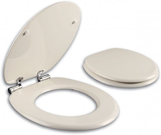 מושב אסלה טריקה שקטה מעץ יצוק מבית Aquila Premium – צבע פרגמון