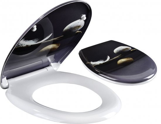 מושב אסלה טריקה שקטה דגם נוצה ואבן מבית Aquila