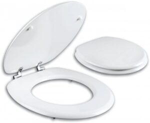 מושב אסלה עץ יצוק מבית Aquila - צבע לבן