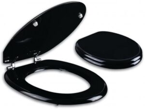 מושב אסלה עץ יצוק מבית Aquila – צבע שחור