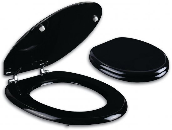 מושב אסלה עץ יצוק מבית Aquila – צבע שחור