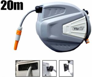 גלגלת השקייה אוטומטית עם חזרה מבוקרת ומעצור 20 מטר – Klips
