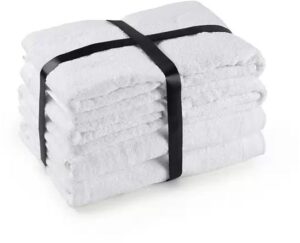 מארז 6 מגבות (4 מגבות פנים + 2 מגבות גוף) 100% כותנה דגם Mirabel מבית ערד טקסטיל – לבן