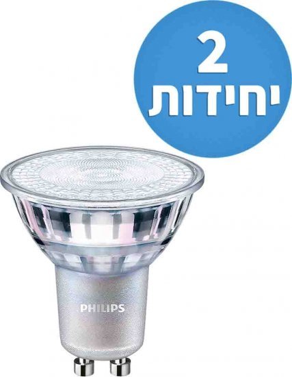 זוג נורות ספוט דימר Philips 5W GU10 36D Decroika LED – גוון תאורה 4000K
