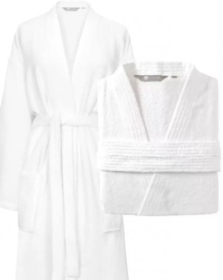 חלוק רחצה 100% כותנה מידה S-M מבית ערד טקסטיל – לבן