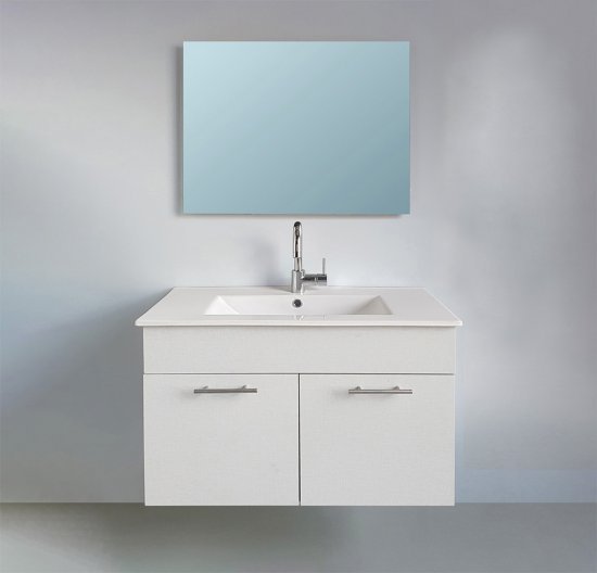 ארון אמבטיה תלוי 60 ס"מ עם כיור משטח ומראה מרחפת דגם מארס מבית MATINA – צבע לבן מט