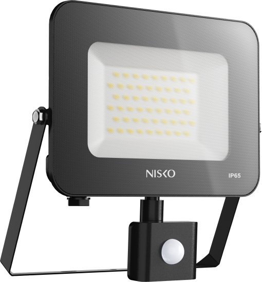 263469_b_1.jpg תאורת הצפה עם חיישן תנועה NISKO EAGLE 50W LED IP65 – גוון אור קר 6000K – צבע שחור