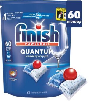 Finish קפסולות למדיח Powerball Quantum בניחוח קלאסי 60 קפסולות