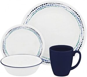 סט צלחות 16 חלקים ל-4 סועדים – CORELLE Ocean Blues